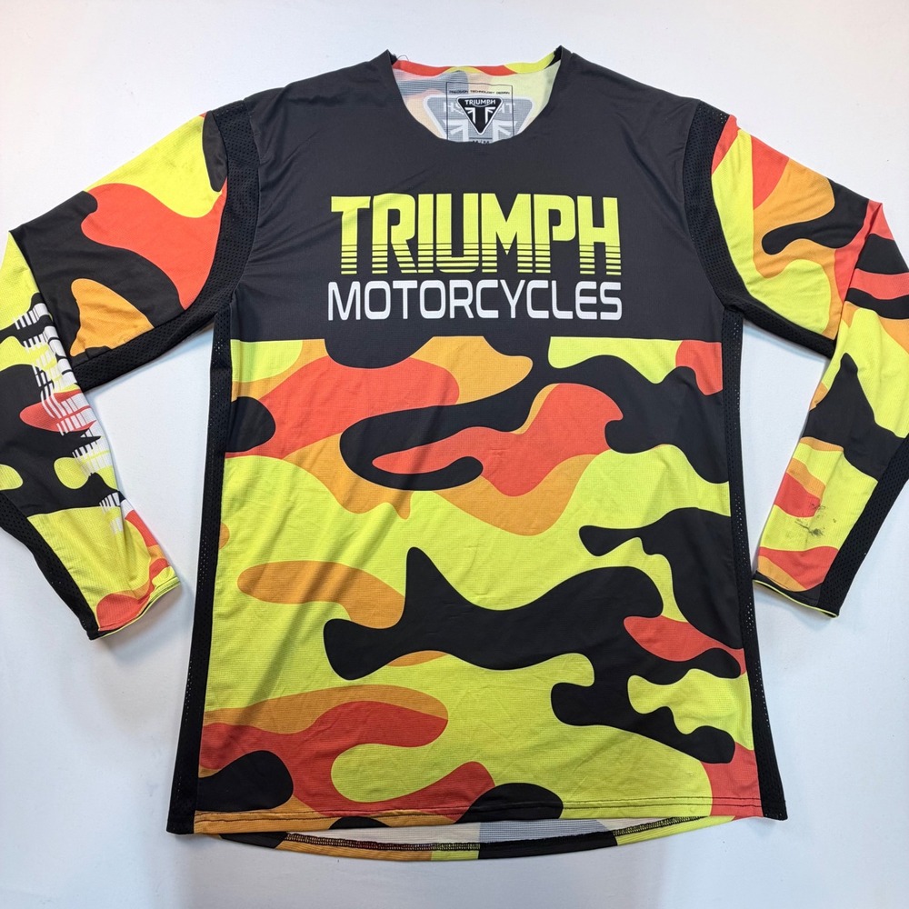 Triumph Motorcycles Lava Camo Jersey Men's M Motocross Enduro Long Sleeve MTB